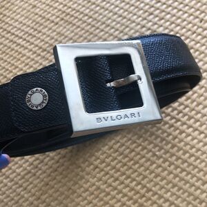 Bvlgari black belt silver tone Size 44”inches